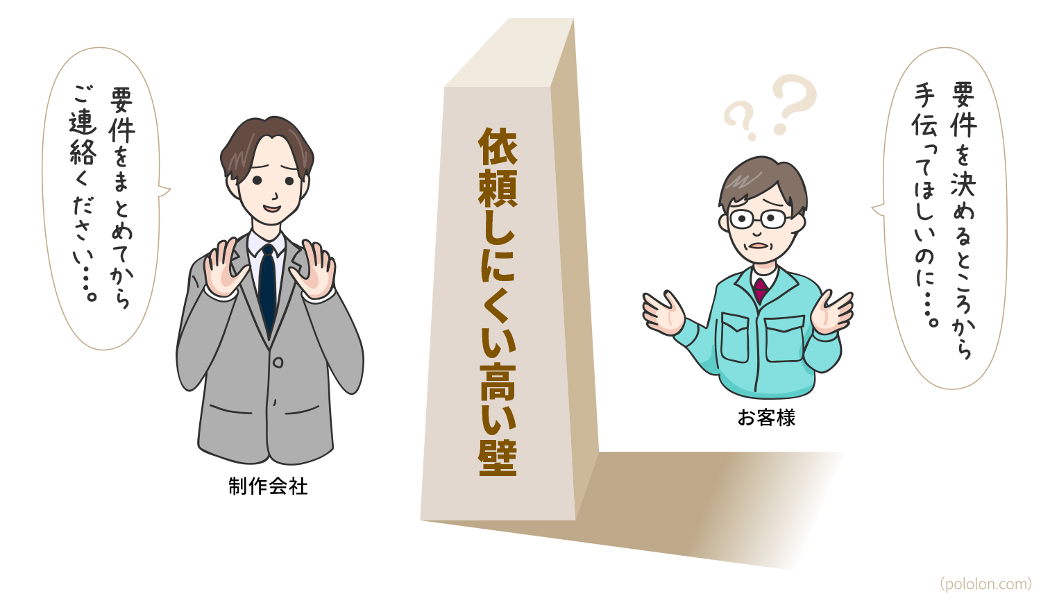 依頼しにくい高い壁